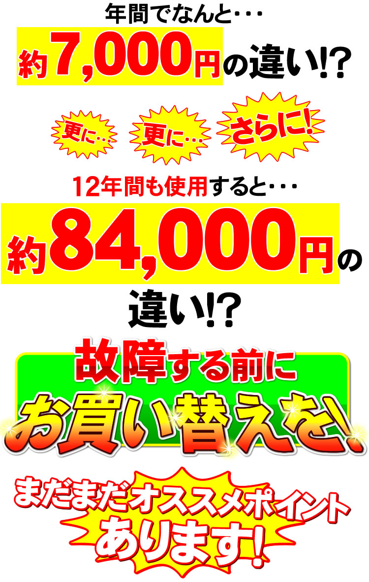 故障する前にお買い替えを